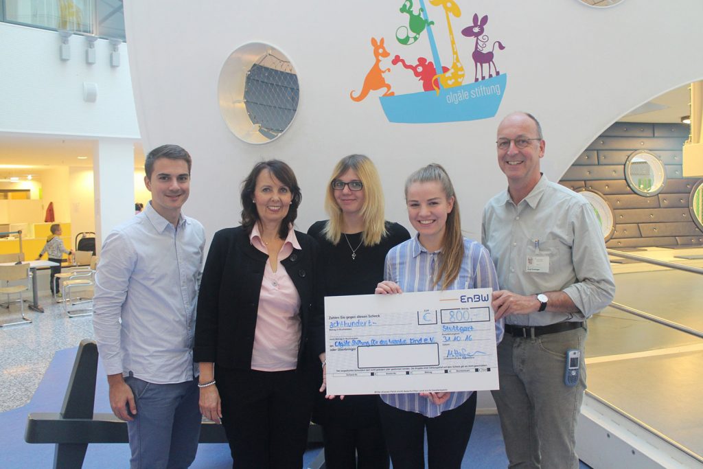 EnBW-Azubis spenden an Stuttgarter Einrichtungen