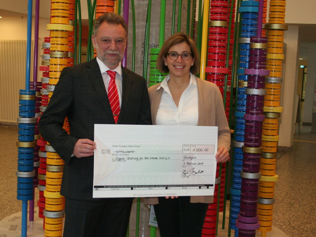 Firma Scholpp Kran & Transport GmbH spendet aus einer Tombola Aktion