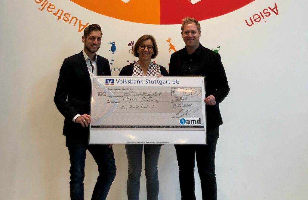 Statt Weihnachtsgeschenken spenden die AMD Industriemonteure aus Stuttgart