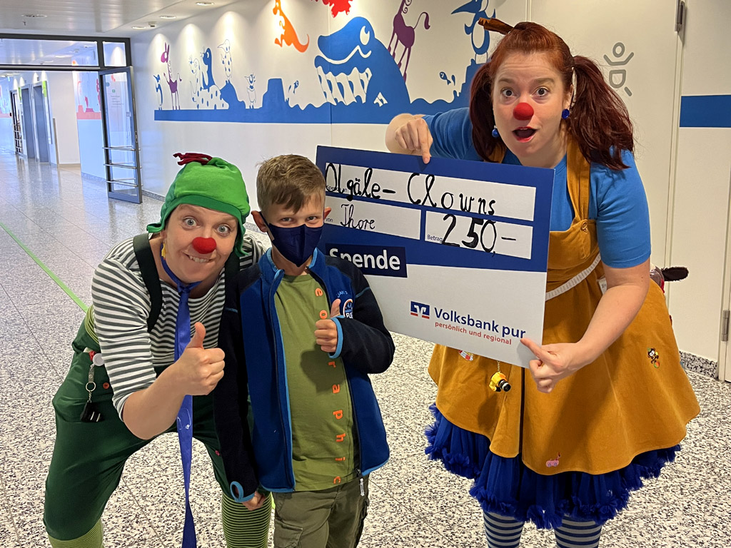 Thore sammelt Spenden für die Klinikclowns