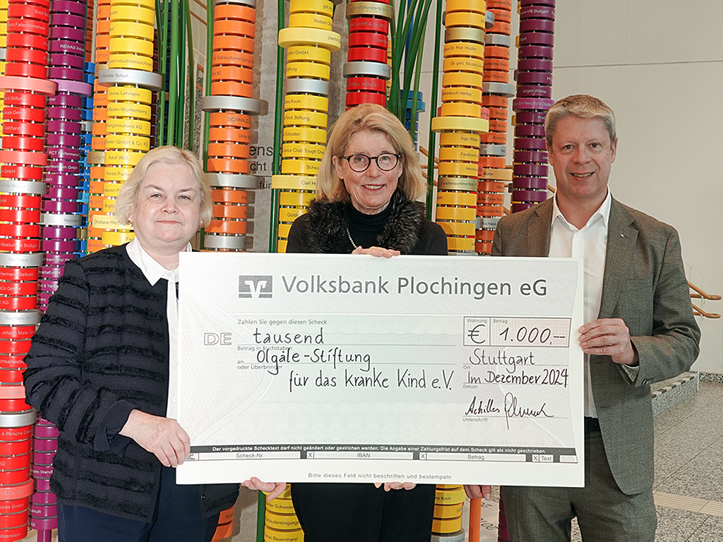 Weihnachtsspende der Volksbank Plochingen