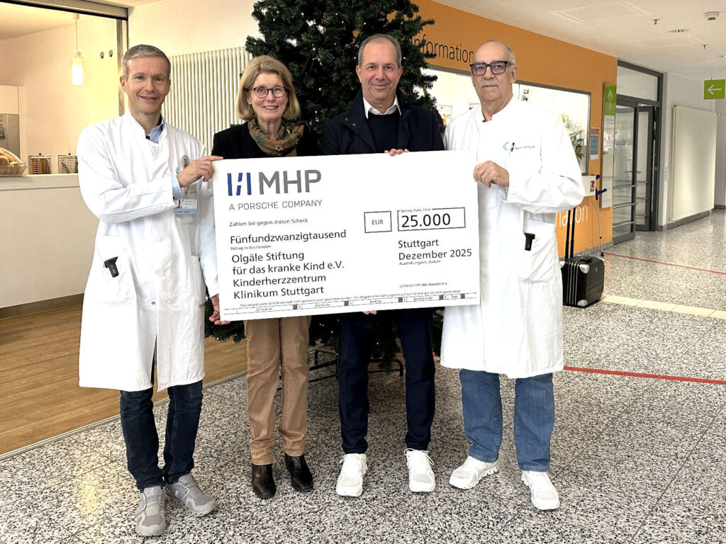 MHP spendet erneut 25.000 Euro zugunsten der Kinderkardiologie